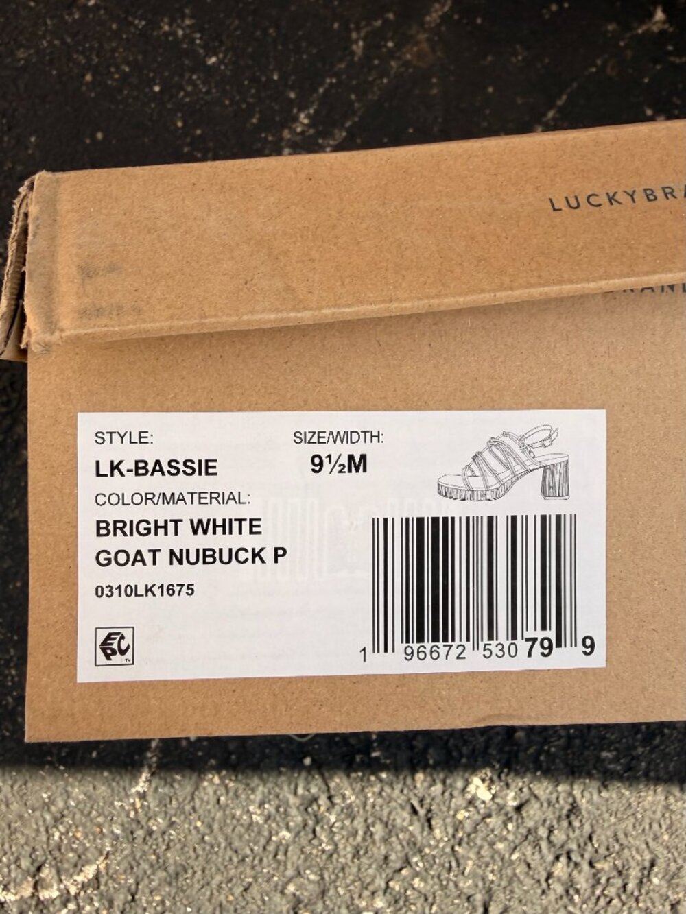 New Lucky Brand Chunky Heel Sandals Bright White Women's Size 9.5 - Picture 4 of 4